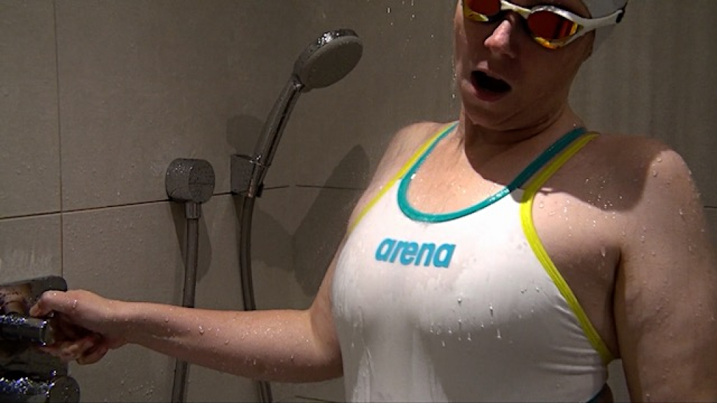 My new white training swimsuit