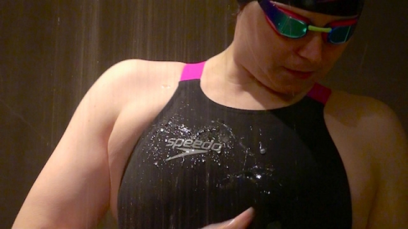 Wash the cum s**** from my competition suit
