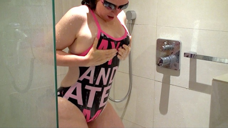 Shower with bondage and ballgag