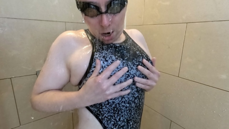 Black or white swimsuit **** in shower